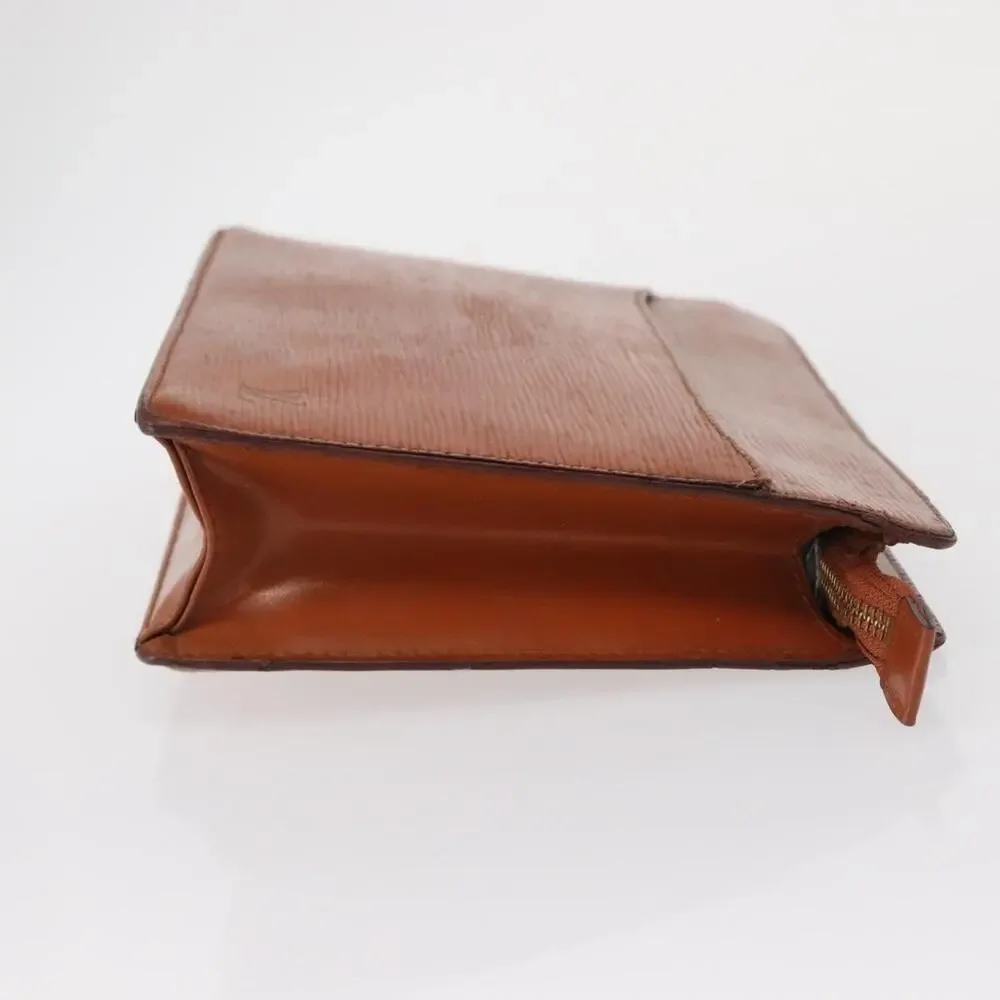 Louis Vuitton Epi Pochette Homme Clutch Bag Brown Zipangu Gold